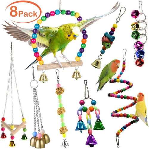 8-Piece Bird Swing & Toy Set-0