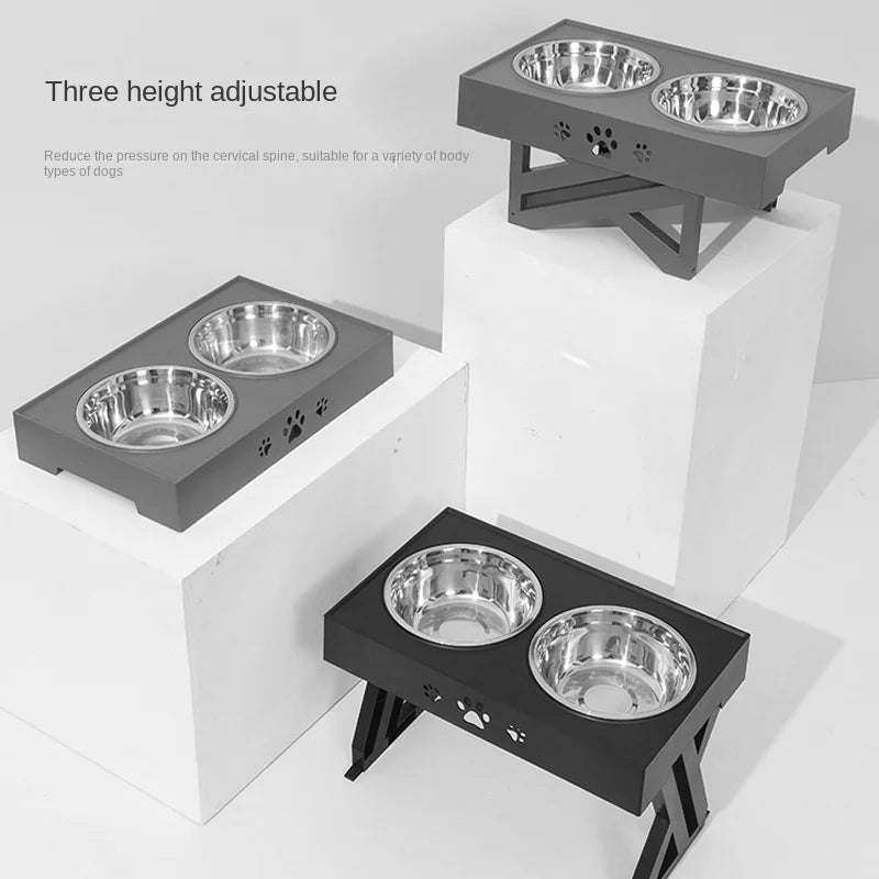Adjustable Raised Dog Bowl Stand-2