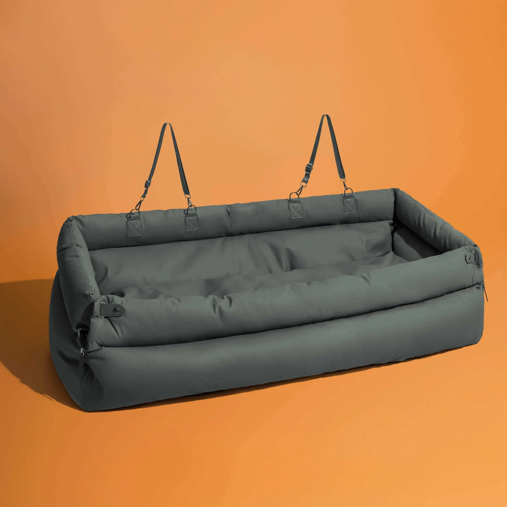 Luxury Faux Leather Dog Car Bed-0
