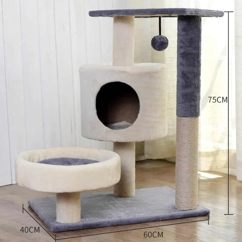Cat Tree Condo with Sisal Scratching Post-1