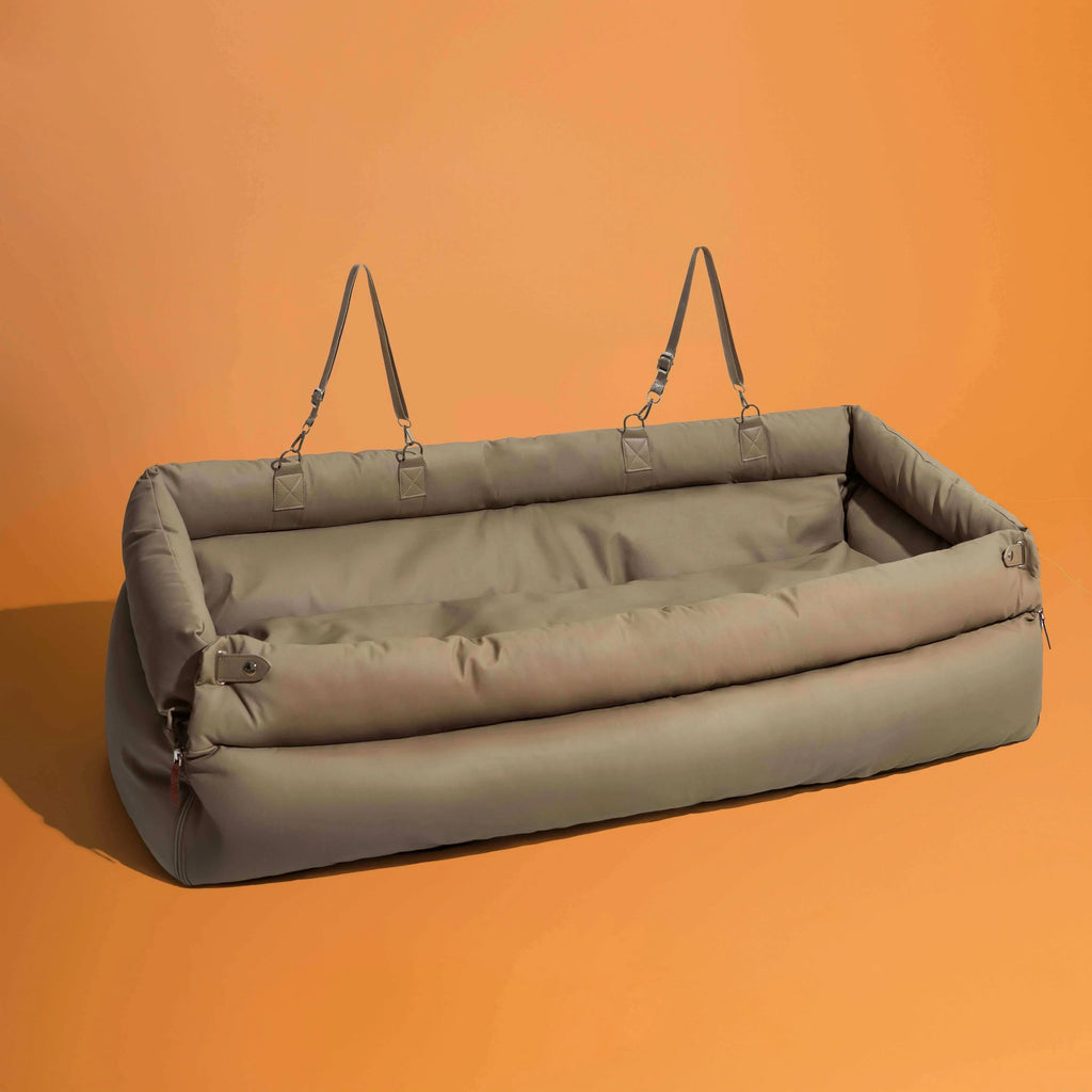 Luxury Faux Leather Dog Car Bed-6