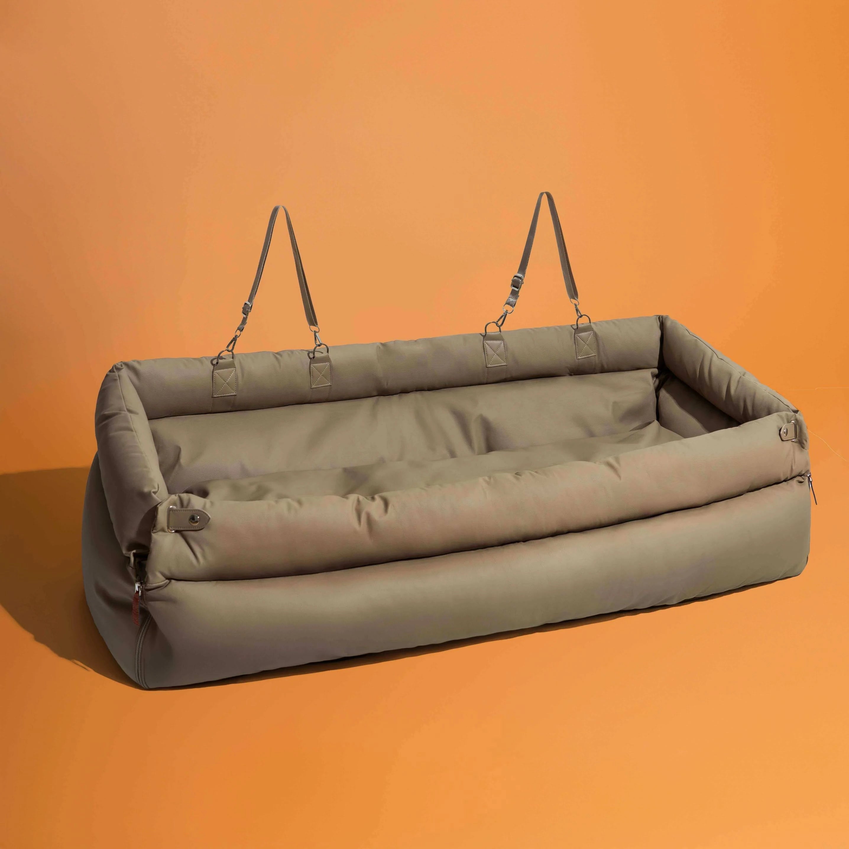 Luxury Faux Leather Dog Car Bed-6