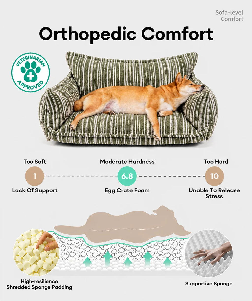Luxury Chenille Dog Sofa Bed-3