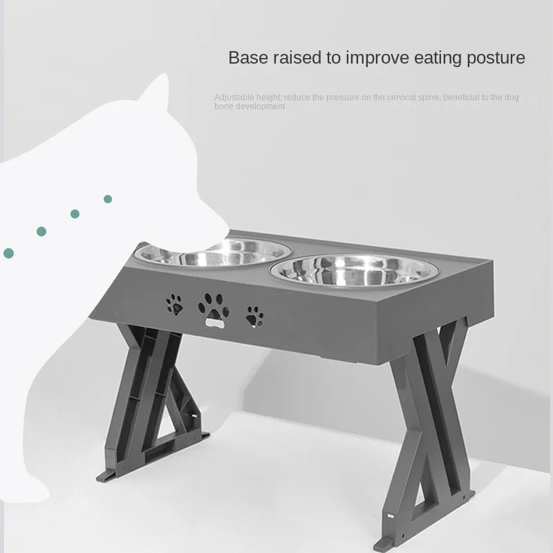 Adjustable Raised Dog Bowl Stand-3